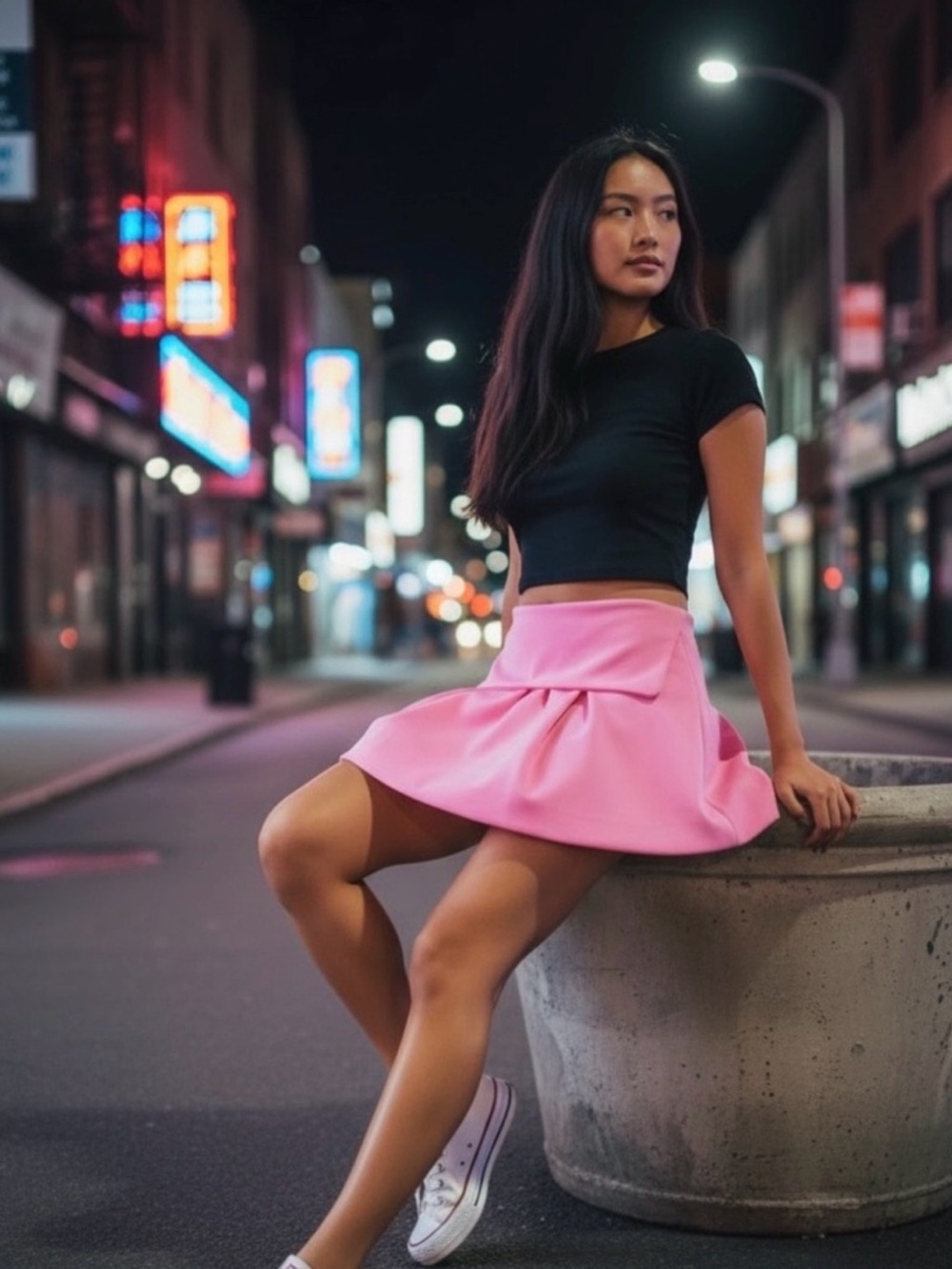 Zara Pink Circle Skater Skirt